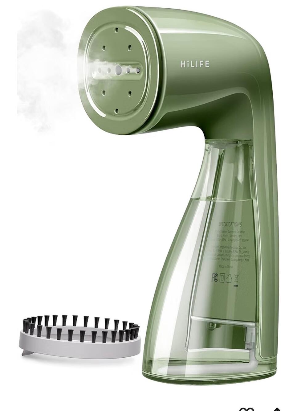 HiLIFE Steamer for Clothes, 1100W Fast Wrinkle Removal, Large 300ml Tank